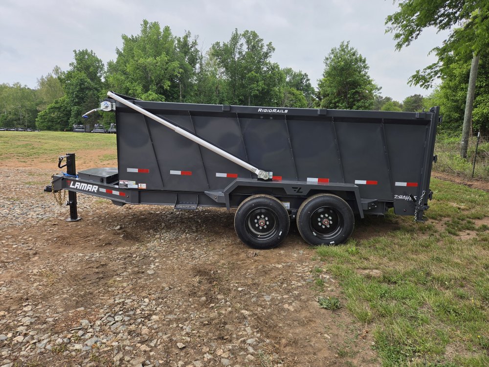 2026 Lamar 7x14 16k Telescopic Dump w/ Upgraded Tarp, 2 Batteries, Solar Charger and 48" Sides