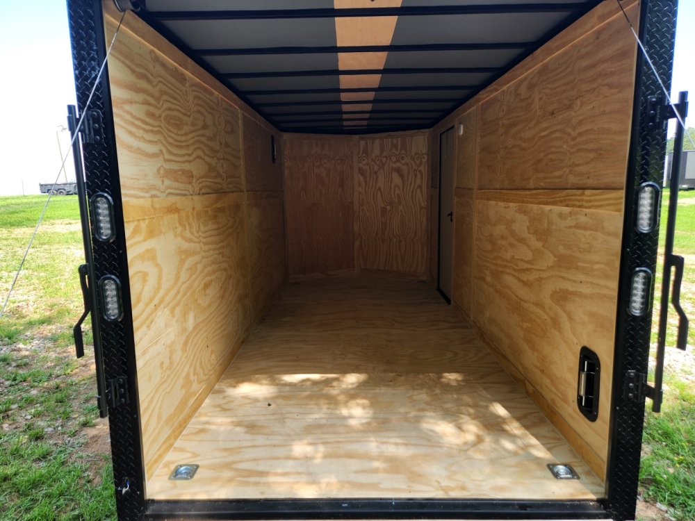 2026 Rock Solid Cargo 7x16 7k Enclosed w/ Ladder Rack, 7' Interior, Blackout Package, Polycore Upgra
