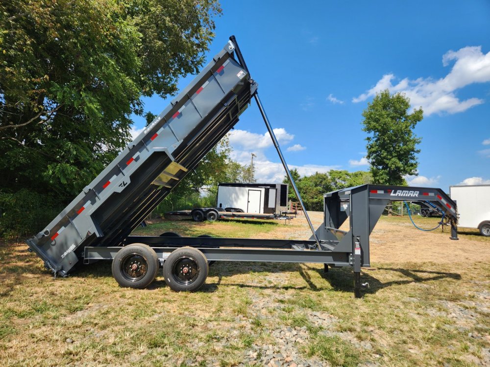 2026 Lamar 7X16 16K GooseneckTelescopic Dump w/ 24" Sides