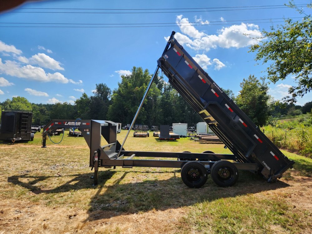 2026 Lamar 7X16 16K GooseneckTelescopic Dump w/ 24" Sides