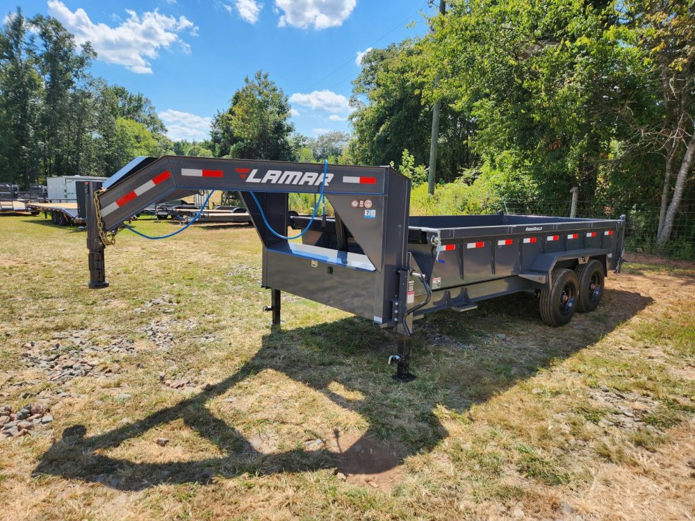 2026 Lamar 7X16 16K GooseneckTelescopic Dump w/ 24" Sides