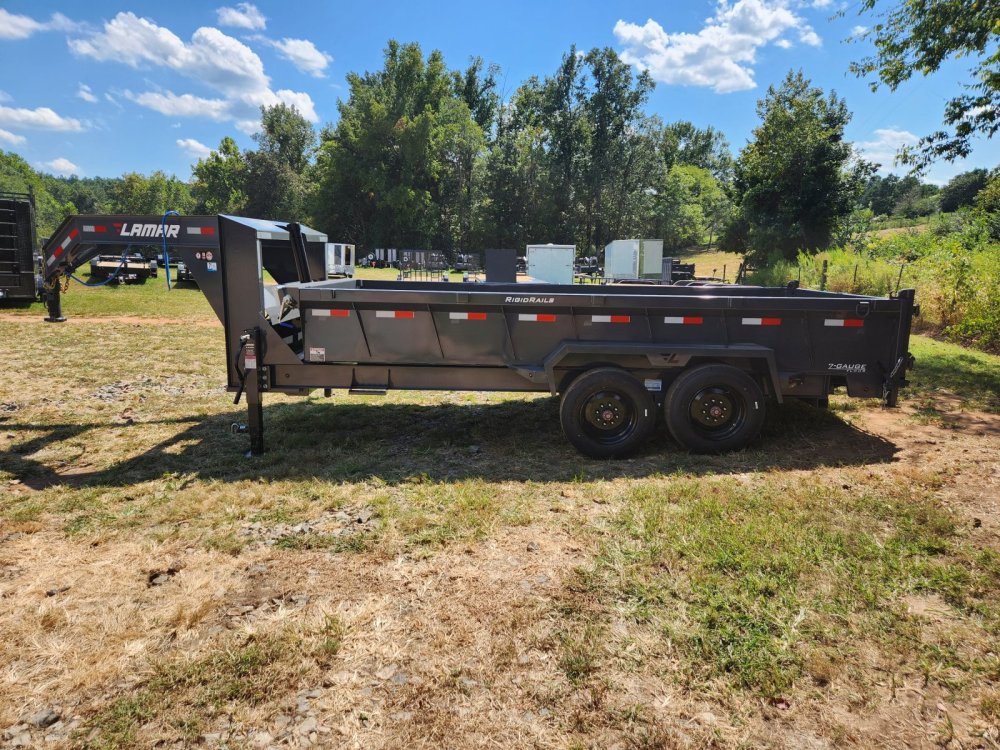 2026 Lamar 7X16 16K GooseneckTelescopic Dump w/ 24" Sides