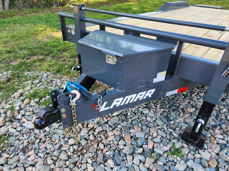 2026 Lamar Trailers 102x24 Equipment Hauler w/ Driver Over Fenders, Toolbox and Rhino Ramps