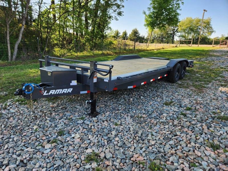 2026 Lamar Trailers 102x24 Equipment Hauler w/ Driver Over Fenders, Toolbox and Rhino Ramps
