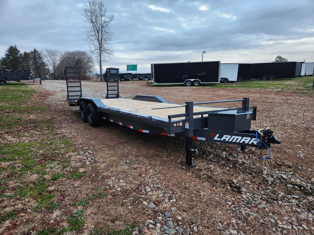 2026 Lamar Trailers 102x24 16k Equipment Hauler w/ Driver Over Fenders, Toolbox and Stand-Up Ramps