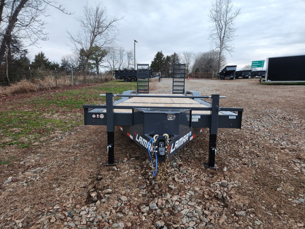 2026 Lamar Trailers 102x24 16k Equipment Hauler w/ Driver Over Fenders, Toolbox and Stand-Up Ramps