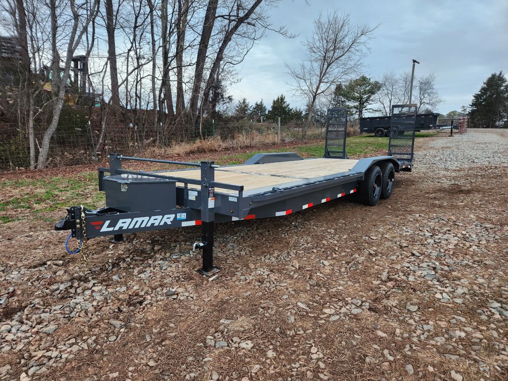 2026 Lamar Trailers 102x24 16k Equipment Hauler w/ Driver Over Fenders, Toolbox and Stand-Up Ramps