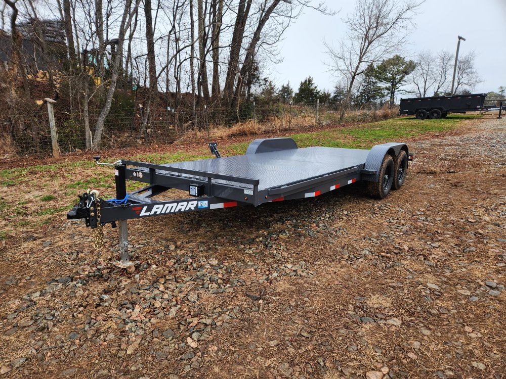 2026 Lamar 83x20 10k Car Hauler w/ Steel Deck, Winch Plate and Spare Tire
