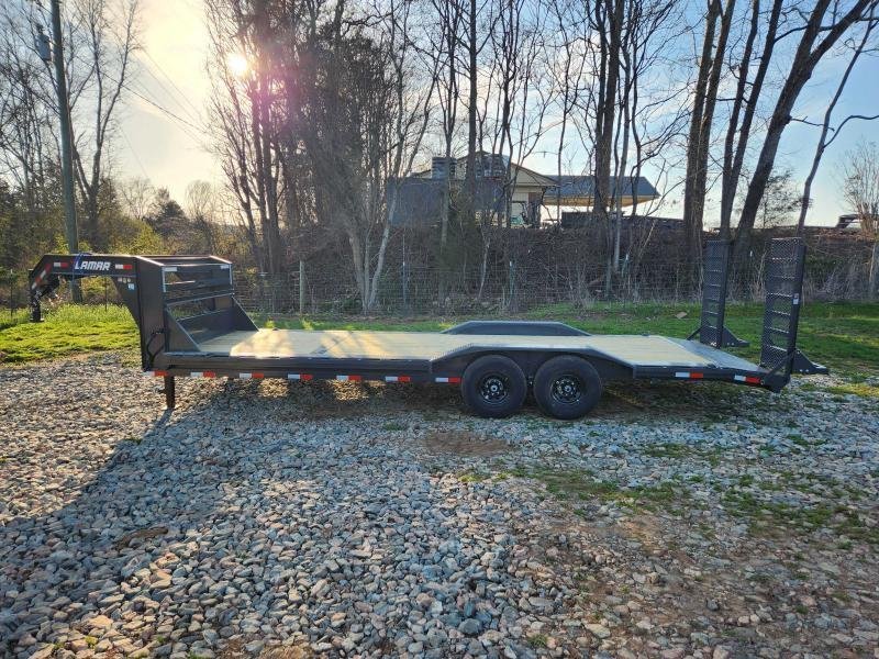 2026 Lamar 102X24 14K Gooseneck Equipment Hauler w/ Drive-Over Fenders and Stand-Up Ramps