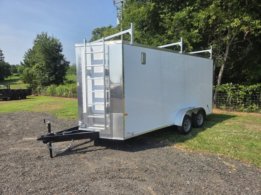 2026 Rock Solid Cargo 7x16 7k Enclosed w/ Barn Doors, Ladder Rack, 7' Interior, Polycore Upgrade and