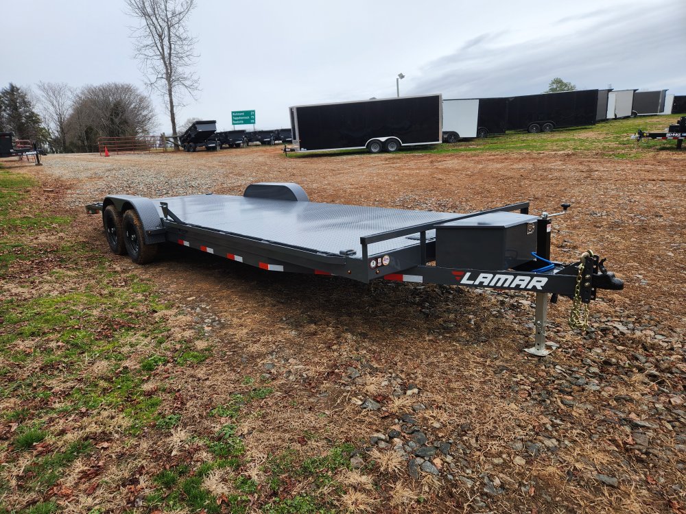 2026 Lamar 83x24 10k Car Hauler w/ Steel Deck, Toolbox and Winch Plate