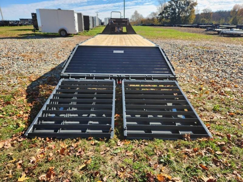 2026 Lamar 102x25 20k Gooseneck Deckover W/ Rhino Ramps, Winch Plate, Torque Tube and Under-Frame Br