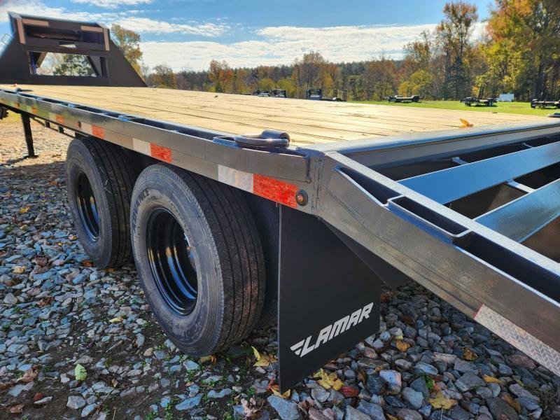2026 Lamar 102x25 20k Gooseneck Deckover W/ Rhino Ramps, Winch Plate, Torque Tube and Under-Frame Br