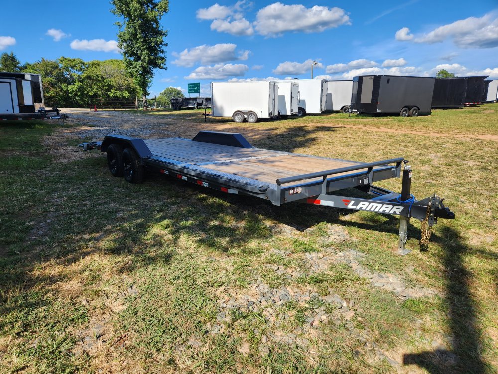 2025 Lamar Trailers 102X24 10k Car Hauler w/ Drive Over Fenders and Rear Support Stands