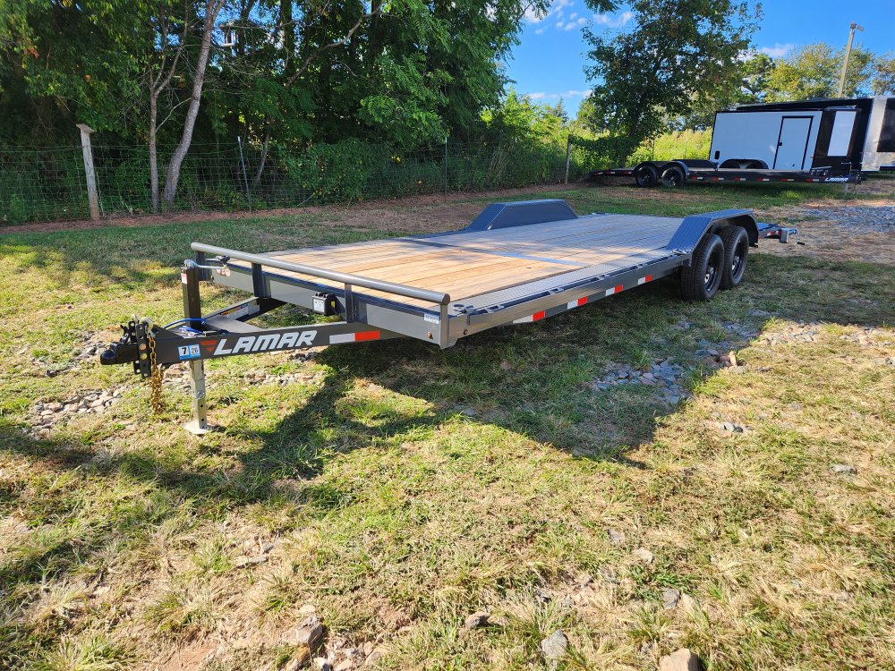 2025 Lamar Trailers 102X24 10k Car Hauler w/ Drive Over Fenders and Rear Support Stands