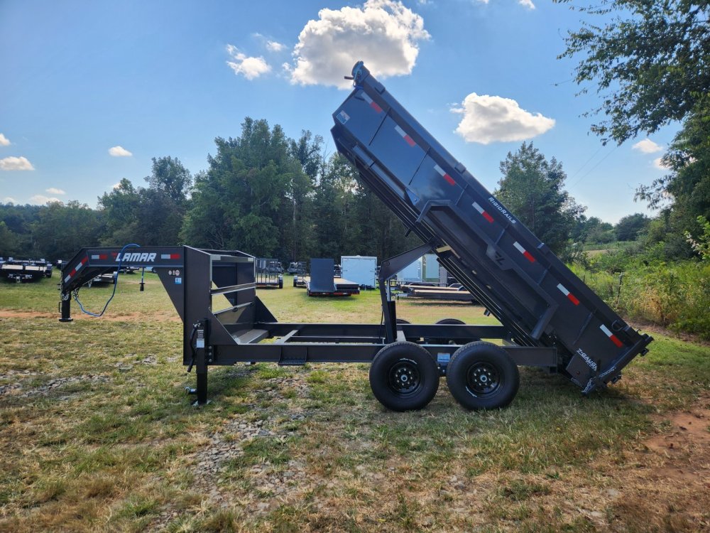 2026 Lamar 7x14 16k Gooseneck Dump w/ Spare Tire and 24" Sides