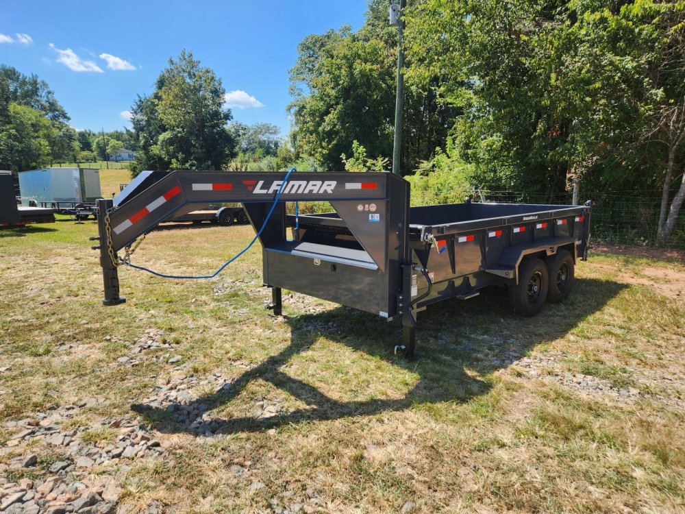 2026 Lamar 7x14 16k Gooseneck Dump w/ Spare Tire and 24" Sides