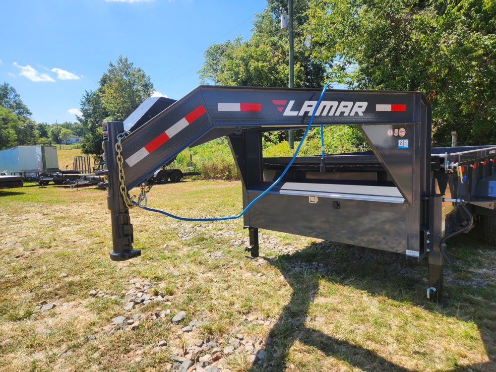 2026 Lamar 7x14 16k Gooseneck Dump w/ Spare Tire and 24" Sides