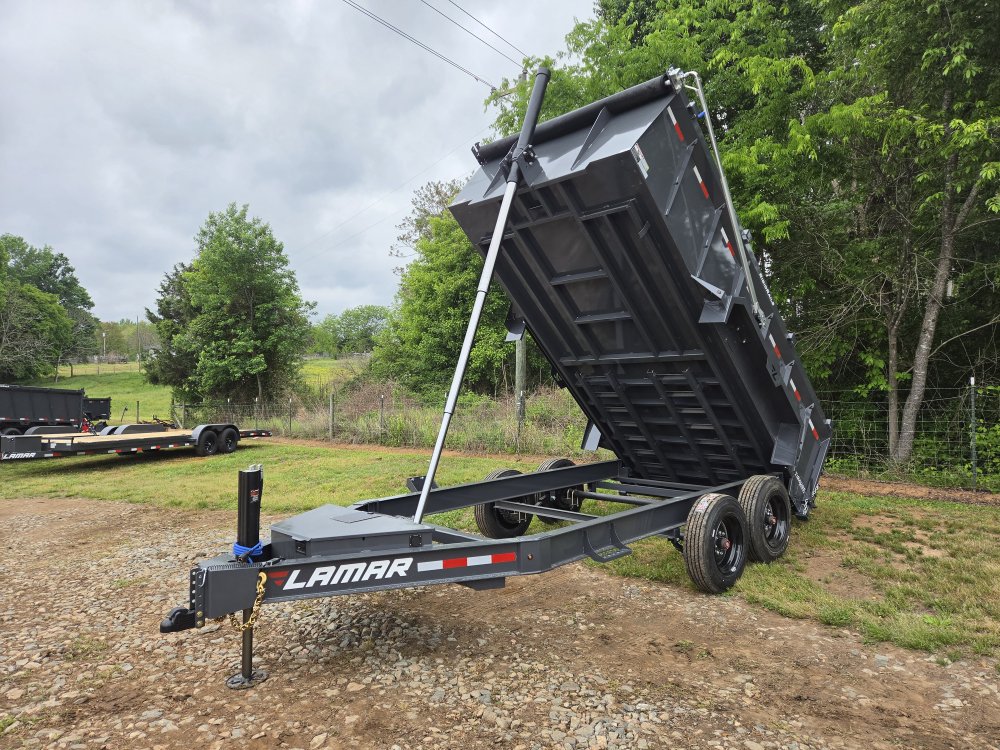 2026 Lamar 7x14 16k Telescopic Dump w/ Hydraulic Jack, Upgraded Tarp, Wireless Remote, 2 Batteries, 