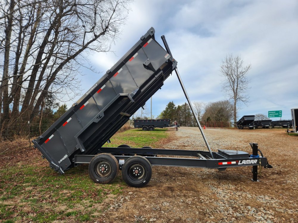 2026 Lamar 7x14 16k Telescopic Dump w/ 2 Batteries, Solar Charger and 36" Sides