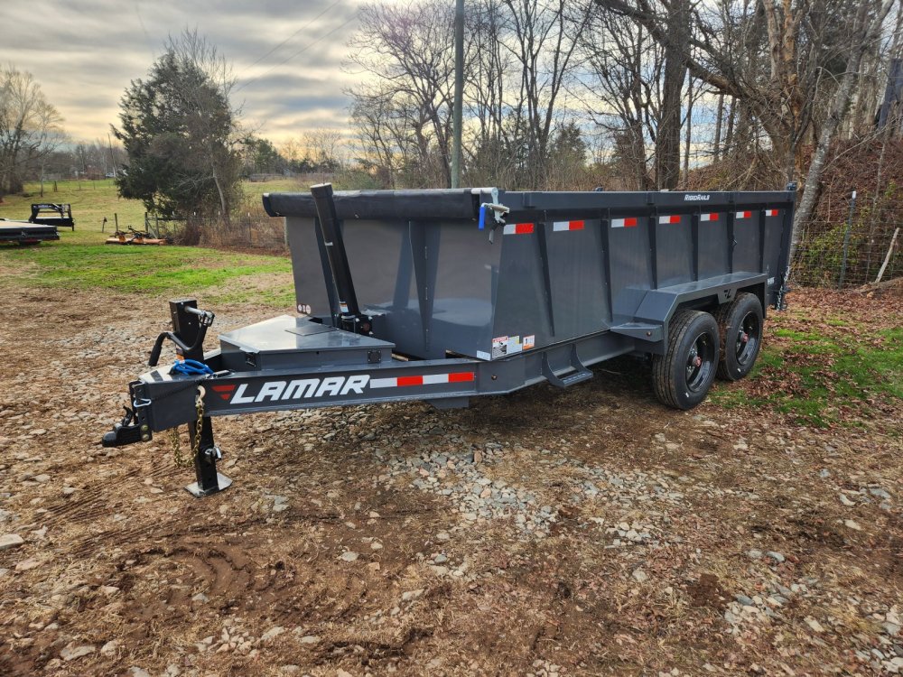 2026 Lamar 7x14 16k Telescopic Dump w/ 2 Batteries, Solar Charger and 36" Sides