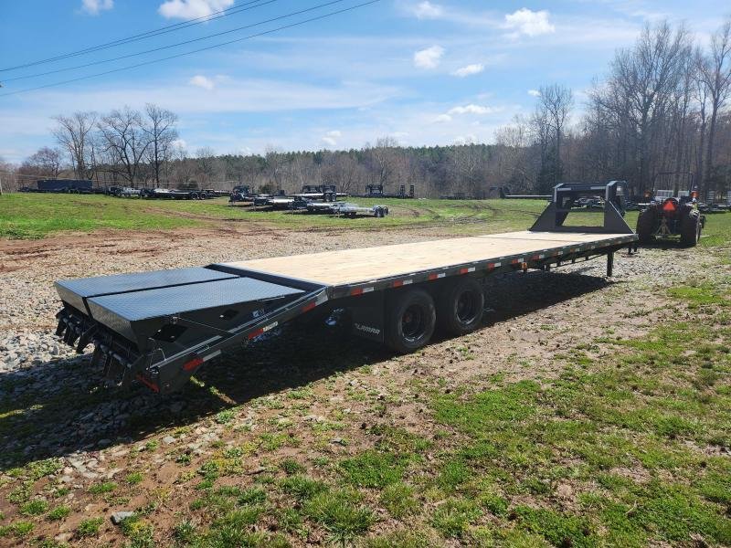 2025 Lamar 102X32 24K Gooseneck Deckover w/ 14 Ply Tires, 6" Raised Neck, Winch Plate, Rhino Ramps a