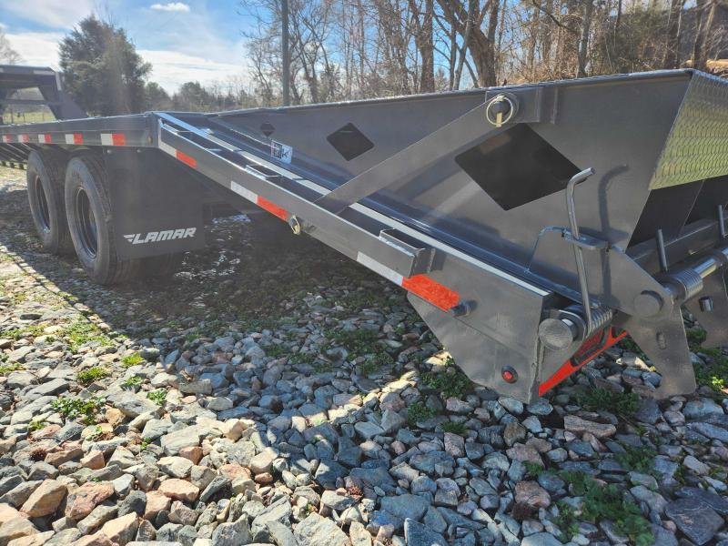 2025 Lamar 102X32 24K Gooseneck Deckover w/ 14 Ply Tires, 6" Raised Neck, Winch Plate, Rhino Ramps a