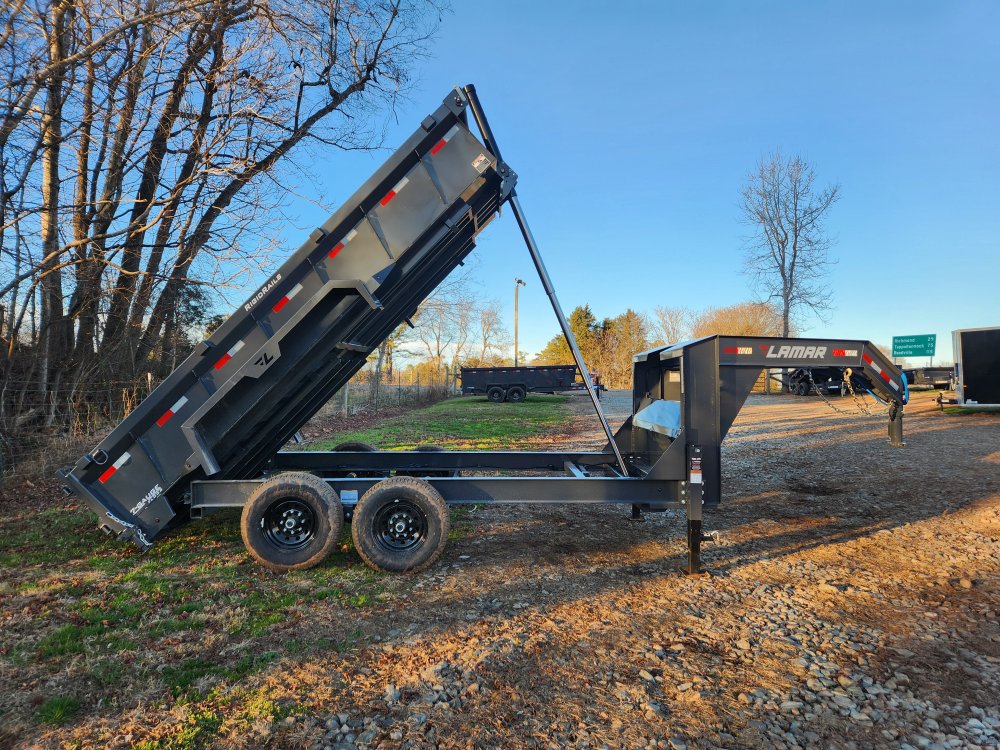 2026 Lamar 7x14 14k Gooseneck Telescopic Dump w/ 24" Sides