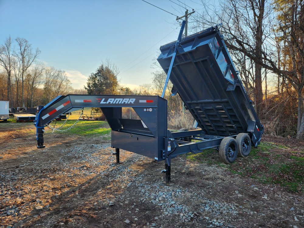 2026 Lamar 7x14 14k Gooseneck Telescopic Dump w/ 24" Sides