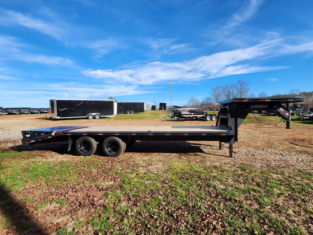 2026 Lamar 102x25 20k Gooseneck Deckover w/ Deck Over Neck, Winch Plate, Torque Tube and Rhino Ramps