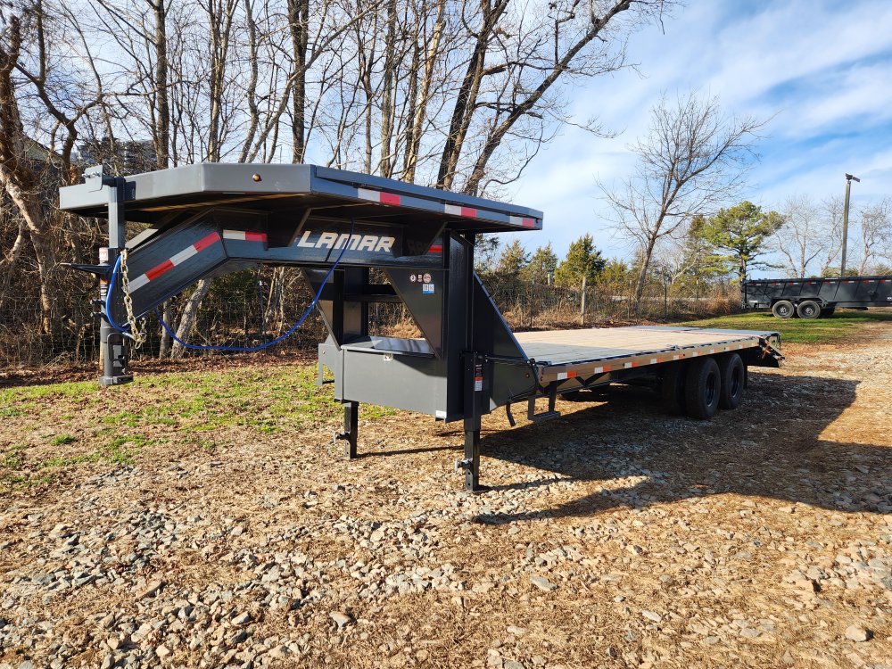 2026 Lamar 102x25 20k Gooseneck Deckover w/ Deck Over Neck, Winch Plate, Torque Tube and Rhino Ramps