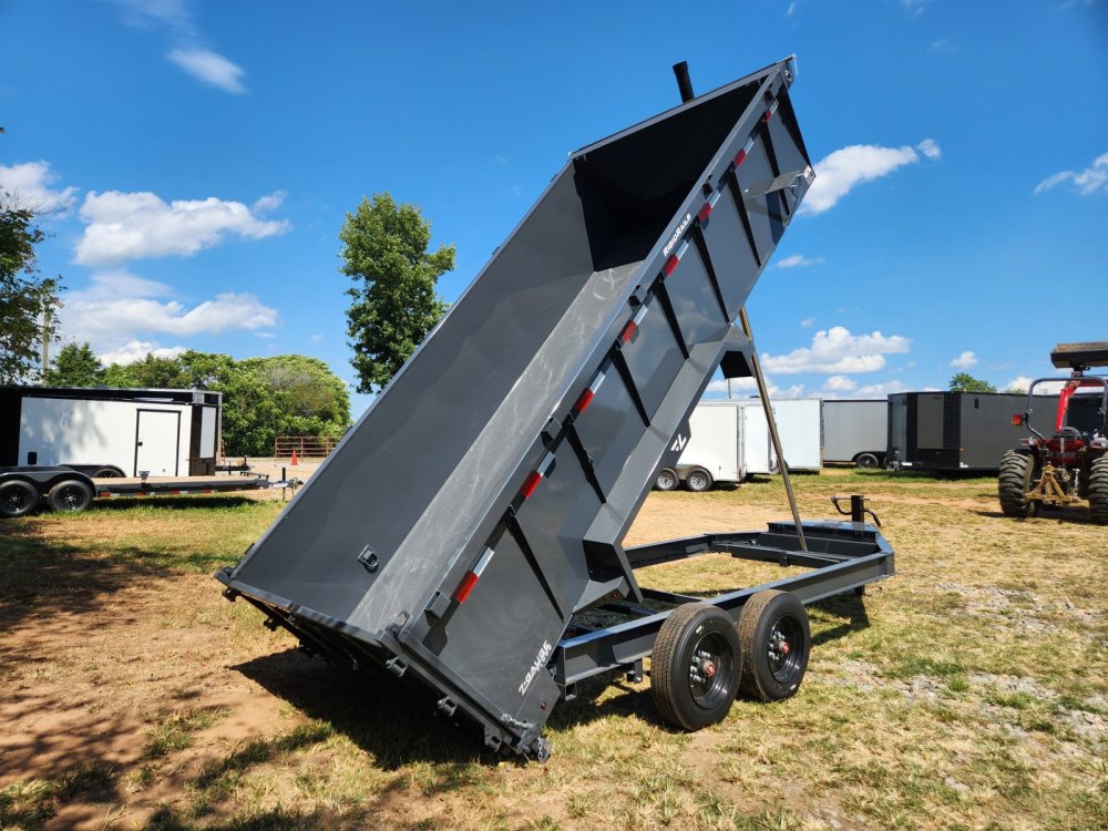 2026 Lamar 7X16 16K Telescopic Dump w/ 2 Batteries, Solar Charger and 36" Sides