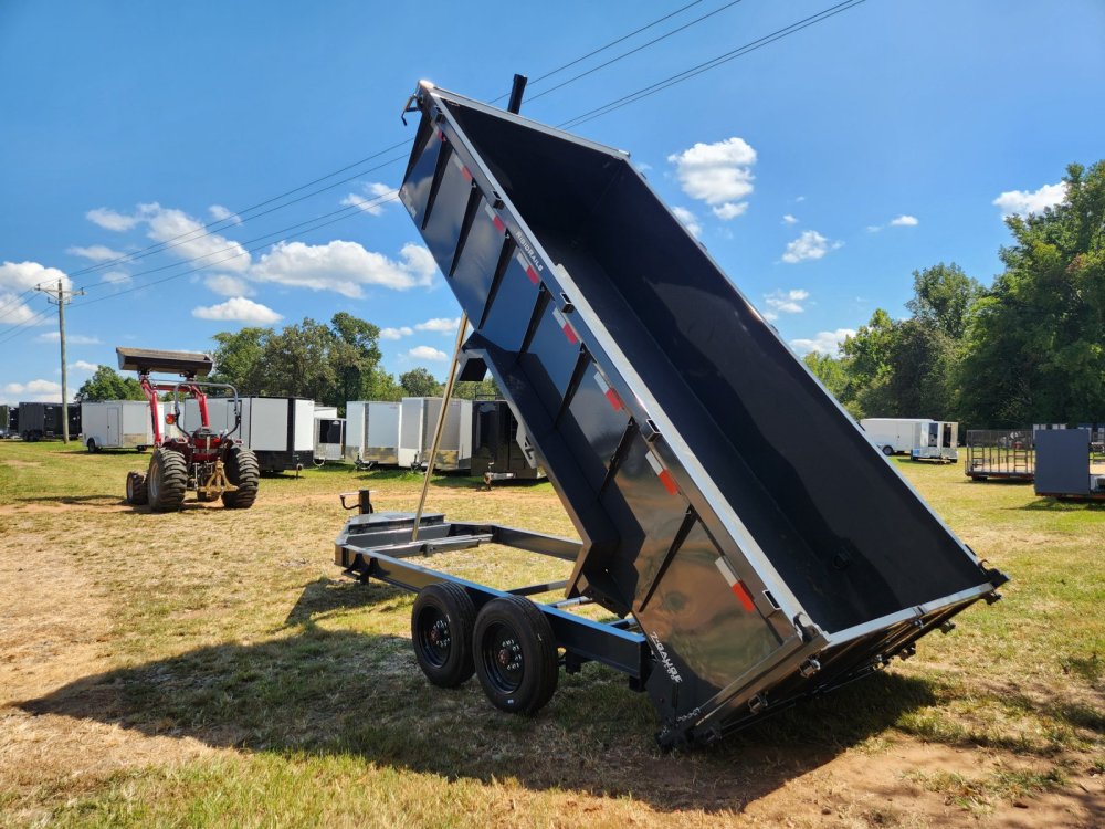 2026 Lamar 7X16 16K Telescopic Dump w/ 2 Batteries, Solar Charger and 36" Sides