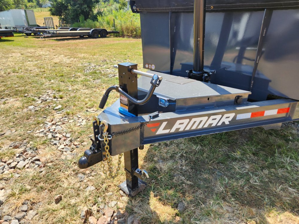 2026 Lamar 7X16 16K Telescopic Dump w/ 2 Batteries, Solar Charger and 36" Sides