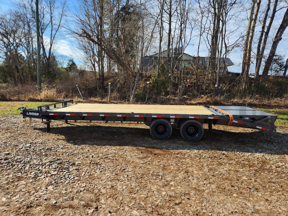 2026 Lamar 102x25 20k Deckover W/ D Rings, Winch Plate and Rhino Ramps