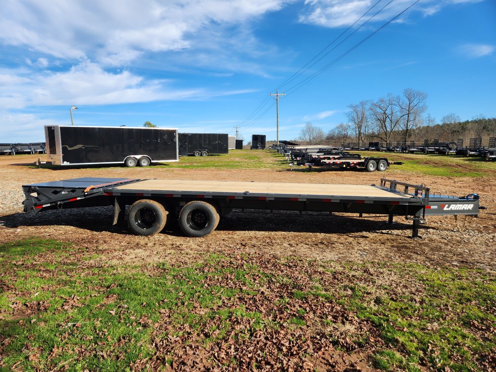 2026 Lamar 102x25 20k Deckover W/ D Rings, Winch Plate and Rhino Ramps