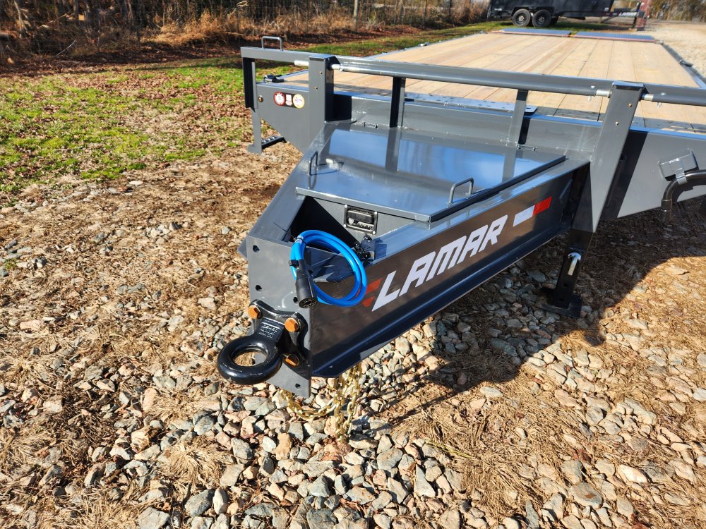 2026 Lamar 102x25 20k Deckover W/ D Rings, Winch Plate and Rhino Ramps