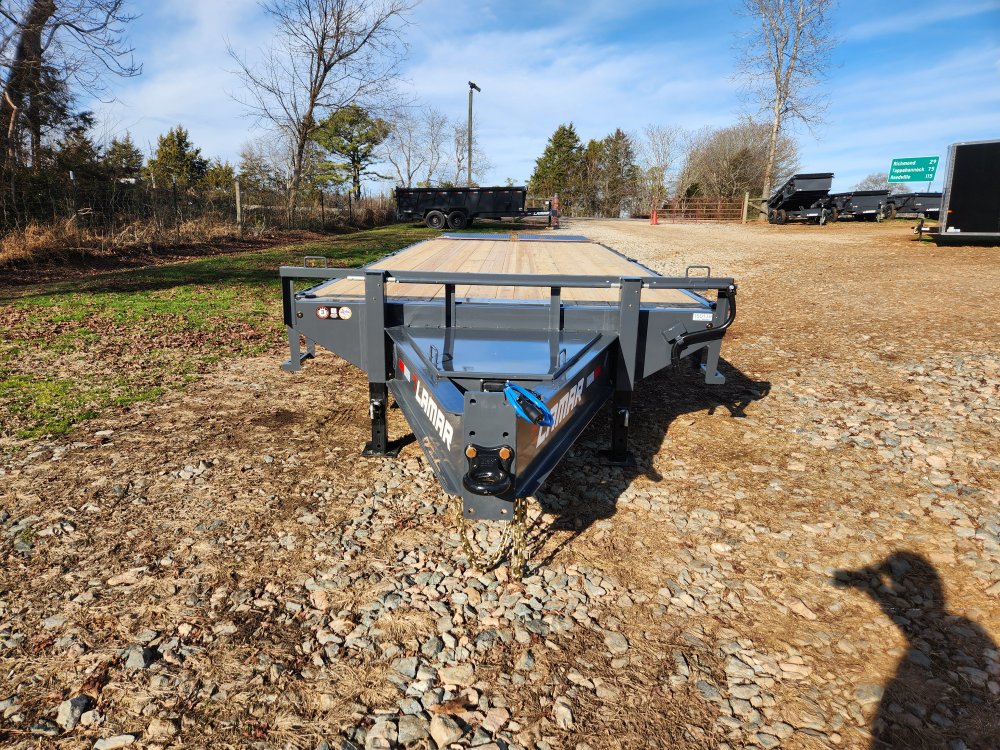 2026 Lamar 102x25 20k Deckover W/ D Rings, Winch Plate and Rhino Ramps