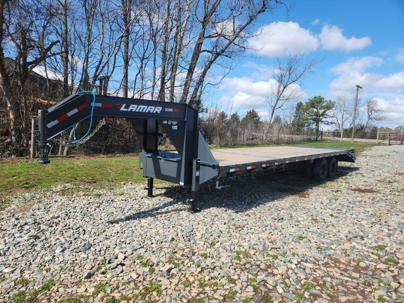 2026 Lamar 102X32 20K Gooseneck Deckover w/ Upgraded Tires, Torque Tube and Rhino Ramps