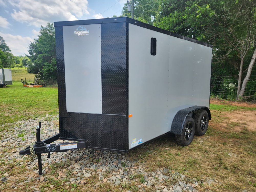 2025 Rock Solid Cargo 7x12 7k Enclosed w/ Blackout Package, Polycore Metal, 6'6" Interior Height and