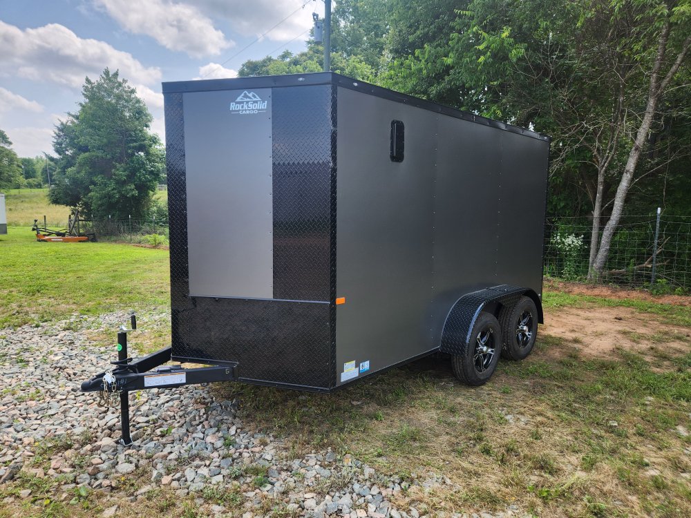 2025 Rock Solid Cargo 7x12 7k Enclosed w/ Blackout Package, Polycore Metal, 6'6" Interior Height and