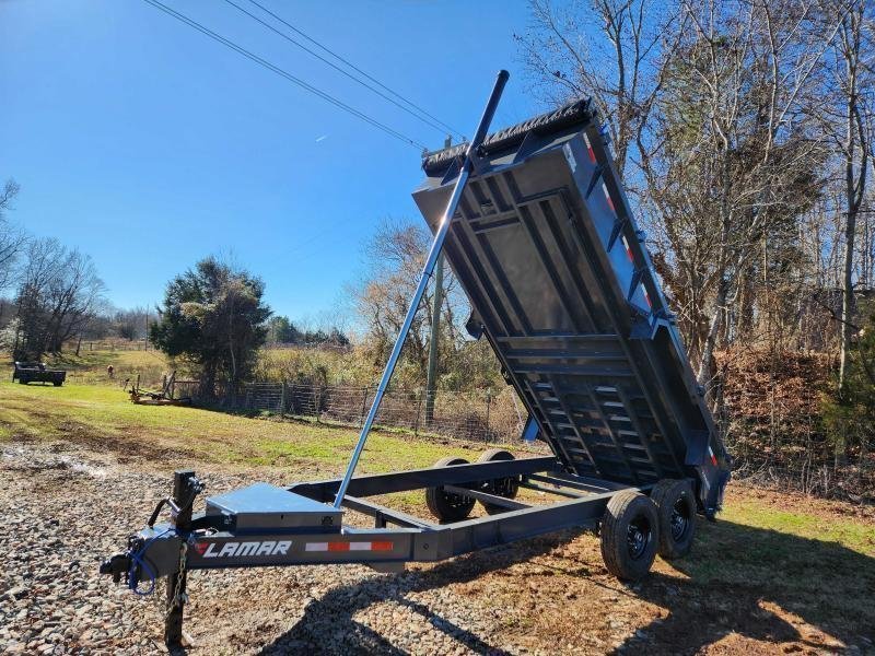 2026 Lamar 7X16 14K Gooseneck Telescopic Dump w/ Upgraded Tires, Spare Tire and 24" Sides