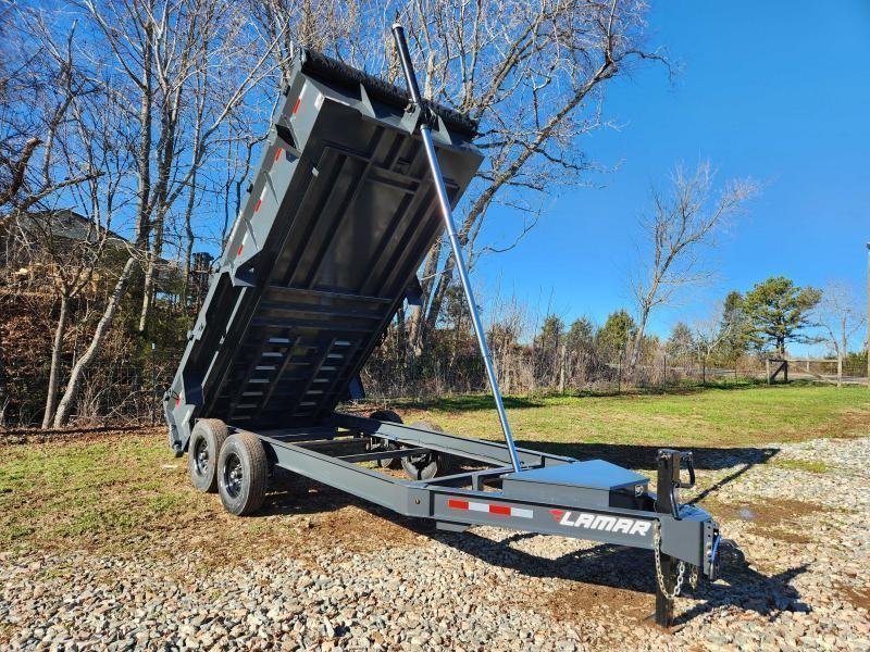 2026 Lamar 7X16 14K Gooseneck Telescopic Dump w/ Upgraded Tires, Spare Tire and 24" Sides