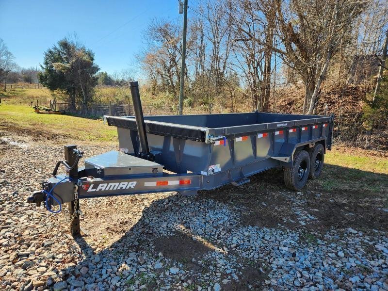 2026 Lamar 7X16 14K Gooseneck Telescopic Dump w/ Upgraded Tires, Spare Tire and 24" Sides