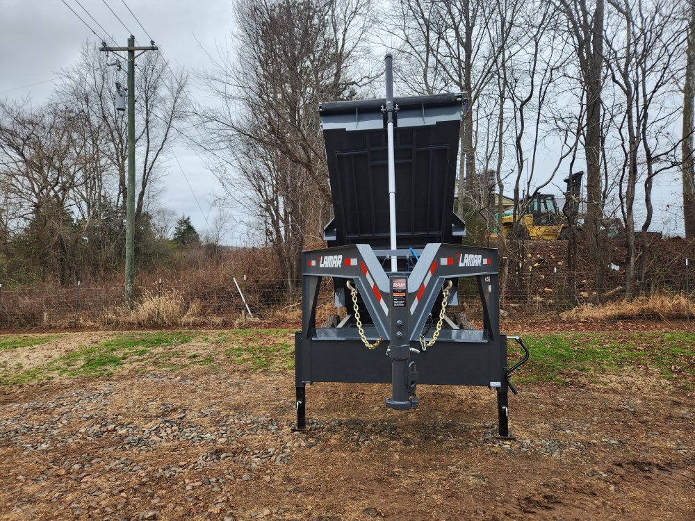 2026 Lamar 7X16 14K Gooseneck Telescopic Dump w/ Upgraded Tires, Spare Tire and 24" Sides