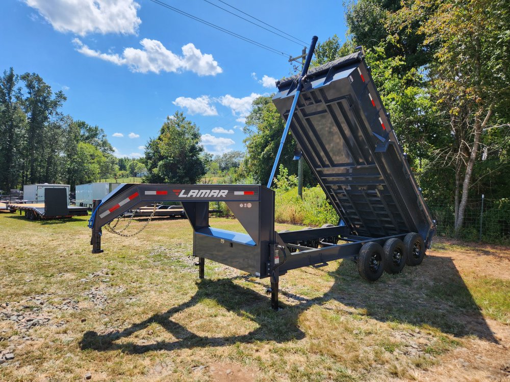 2026 Lamar Trailers 7x16 21k Gooseneck Telescopic Dump w/ 24" Sides