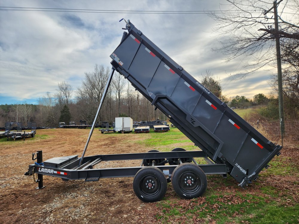 2026 Lamar 7x14 16k Telescopic Dump w/ 2 Batteries, Solar Charger and 36" Sides