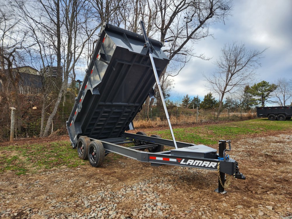 2026 Lamar 7x14 16k Telescopic Dump w/ 2 Batteries, Solar Charger and 36" Sides