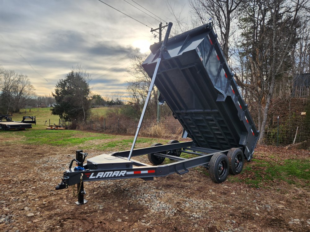 2026 Lamar 7x14 16k Telescopic Dump w/ 2 Batteries, Solar Charger and 36" Sides