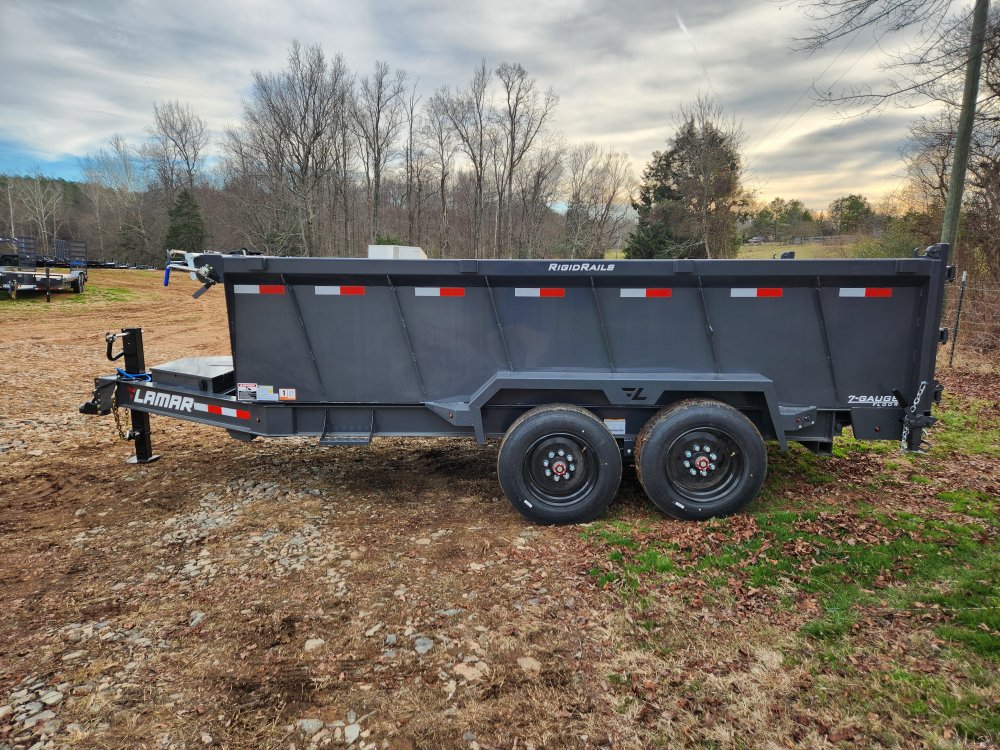 2026 Lamar 7x14 16k Telescopic Dump w/ 2 Batteries, Solar Charger and 36" Sides